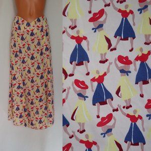 REFORMATION Dancing Ladies Azalea novelty print skirt M